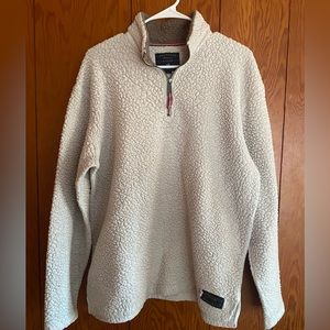 Southern marsh men’s off-white Sherpa pullover. Quarter zip. Size medium